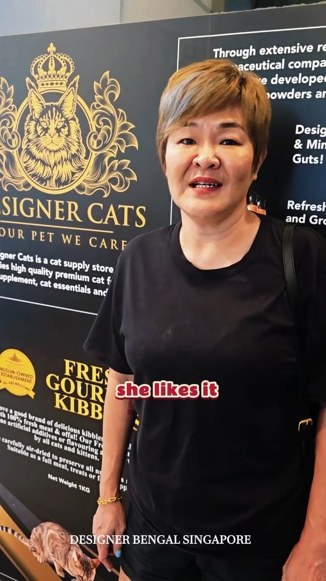 Pauline Seah's Designer Cats Gourmet customer video review in Singapore